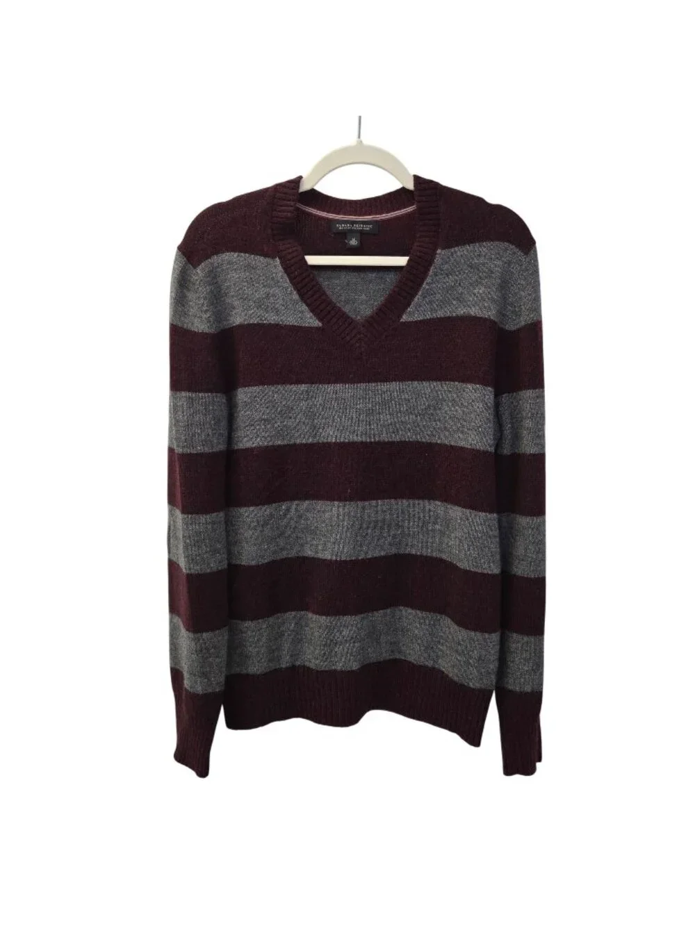 Banana Republic Wool & Alpaca Blend Striped V-Neck Sweater Size Medium